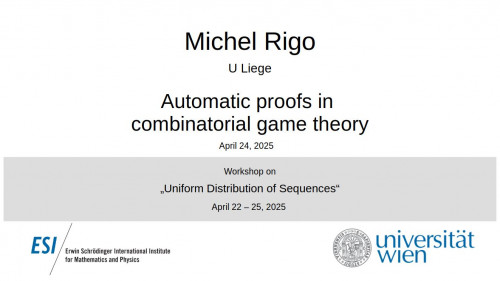 Preview of Michel Rigo - Automatic proofs in combinatorial game theory