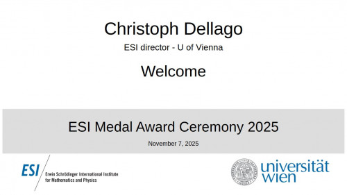 Preview of ESI Medal Award Ceremony 2024 - Welcome