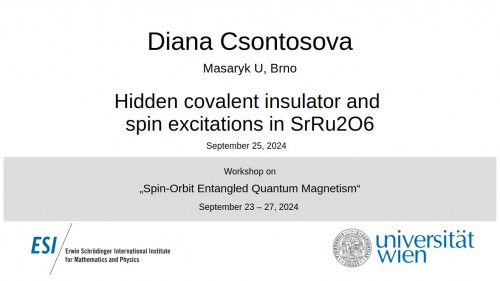 Preview of Diana Csontosova - Hidden covalent insulator and spin excitations in SrRu2O6
