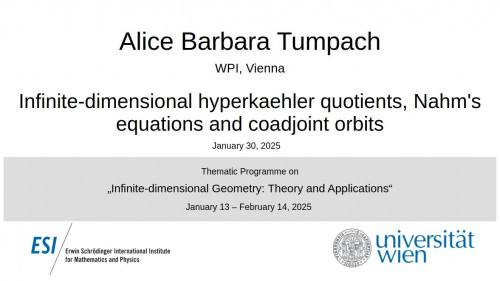 Preview of Alice Barbara Tumpach - Infinite-dimensional hyperkaehler quotients, Nahm's equations and coadjoint orbits