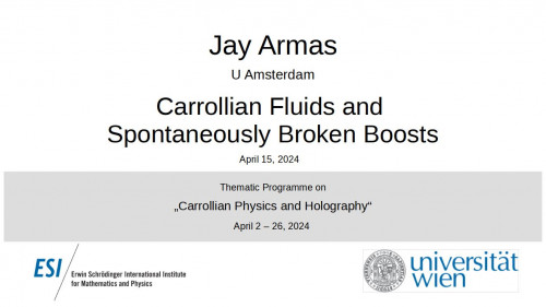 Preview of Jay Armas - Hydrodynamics: from Relativistic to Carroll