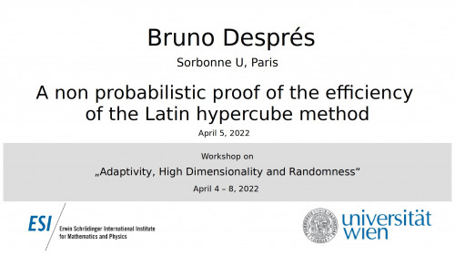 Preview of Bruno Després - A non probabilistic proof of the efficiency of the Latin hypercube method
