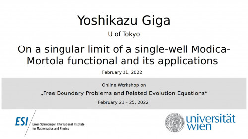Preview of Yoshikazu Giga - On a singular limit of a single-well Modica-Mortola functional and its applications