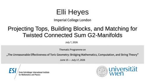 Preview of Elli Heyes - Projecting Tops, Building Blocks, and Matching for Twisted Connected Sum G2-Manifolds