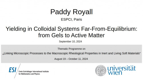 Preview of Paddy Royall - Yielding in Colloidal Systems Far-From-Equilibrium: from Gels to Active Matter