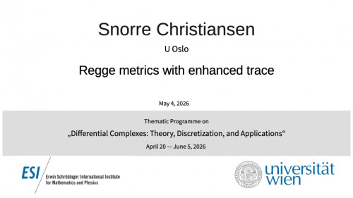 Preview of Snorre Christiansen - Regge metrics with enhanced trace