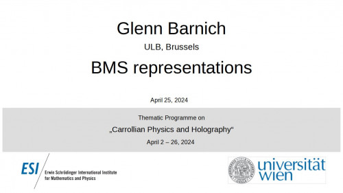 Preview of Glenn Barnich - BMS representations