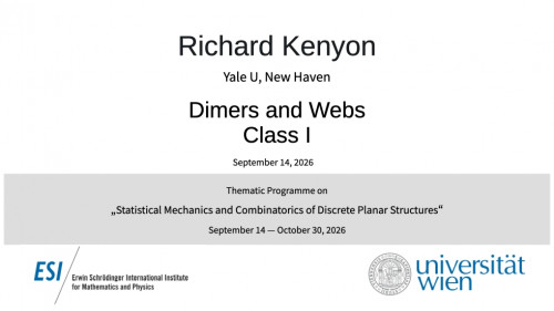 Preview of Richard Kenyon - Dimers and Webs, Class I