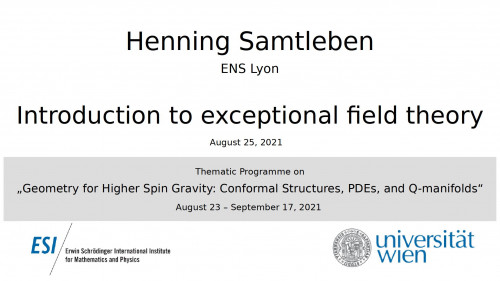 Preview of Henning Samtleben - Introduction to exceptional field theory