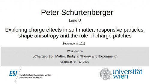 Preview of Peter Schurtenberger - Exploring charge effects in soft matter: responsive particles, shape anisotropy and the role of charge patches