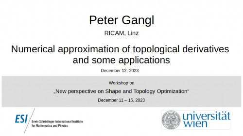 Preview of Peter Gangl - Numerical approximation of topological derivatives and some applications