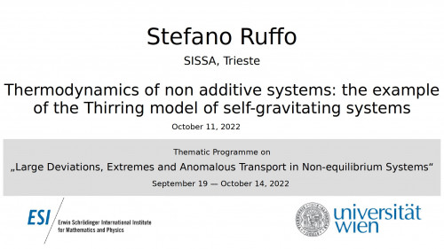 Preview of Stefano Ruffo - Thermodynamics of non additive systems: the example of the Thirring model of self-gravitating systems