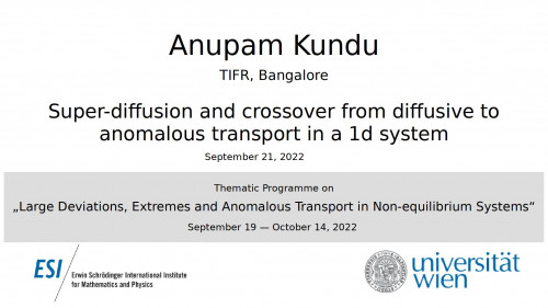 Preview of Anupam Kundu - Super-diffusion and crossover from diffusive to anomalous transport in a 1d system