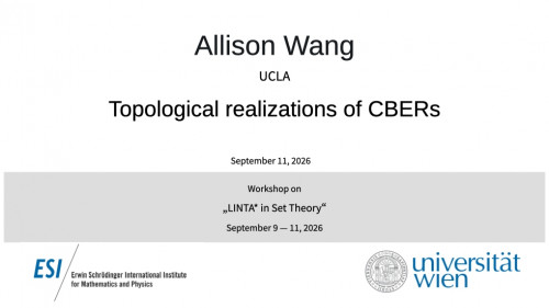 Preview of Allison Wang - Topological realizations of CBERs