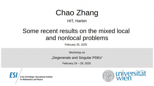 Preview of Chao Zhang - Some recent results on the mixed local and nonlocal problems