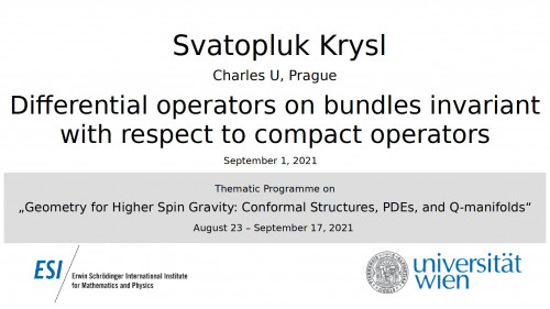 Preview of Svatopluk Krysl - Differential operators on bundles invariant with respect to compact operators