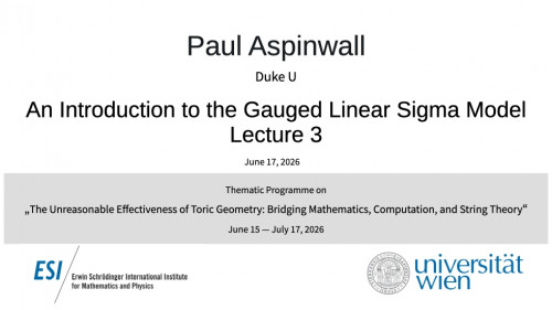 Preview of Paul Aspinwall - An Introduction to the Gauged Linear Sigma Model, Lecture 3