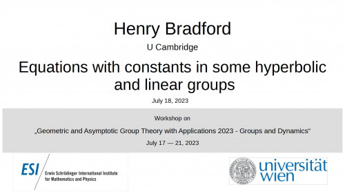 Preview of Henry Bradford - Equations with constants in some hyperbolic and linear groups
