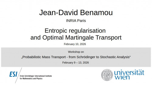 Preview of Jean-David Benamou - Entropic regularisation and Optimal Martingale Transport