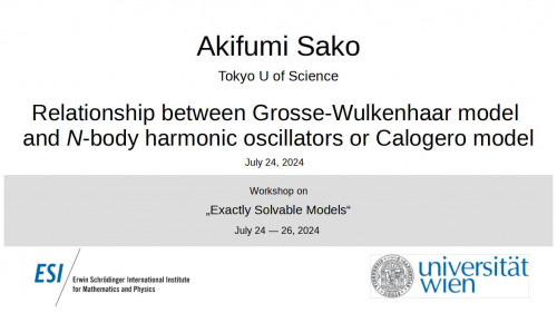 Preview of Akifumi Sako - Relationship between Grosse-Wulkenhaar model and $N$-body harmonic oscillators or Calogero model