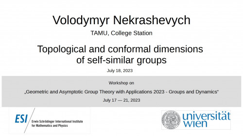 Preview of Volodymyr Nekrashevych - Topological and conformal dimensions of self-similar groups