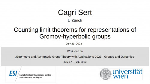 Preview of Cagri Sert - Counting limit theorems for representations of Gromov-hyperbolic groups