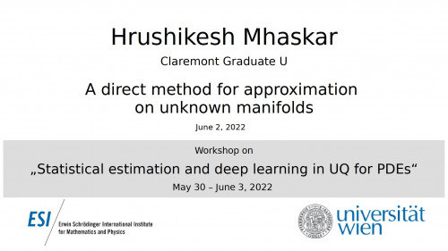 Preview of Hrushikesh Mhaskar - A direct method for approximation on unknown manifolds