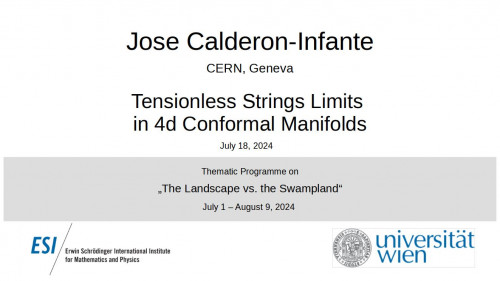 Preview of Jose Calderon-Infante - Tensionless Strings Limits in 4d Conformal Manifolds