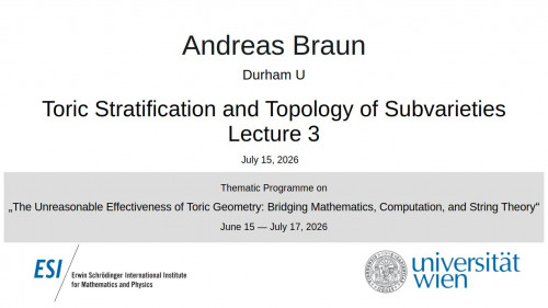 Preview of Andreas Braun - Toric Stratification and Topology of Subvarieties, Lecture 3