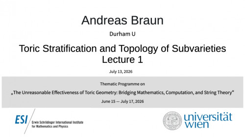 Preview of Andreas Braun - Toric Stratification and Topology of Subvarieties, Lecture 1