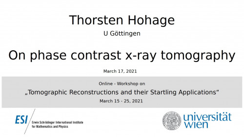 Preview of On phase contrast x-ray tomography