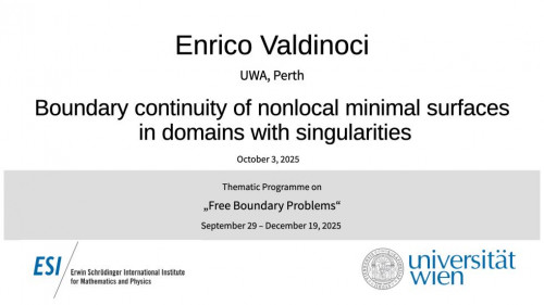 Preview of Enrico Valdinoci - Boundary continuity of nonlocal minimal surfaces in domains with singularities