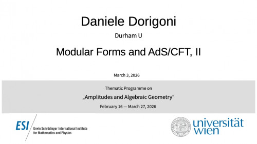 Preview of Daniele Dorigoni - Modular Forms and AdS/CFT, II