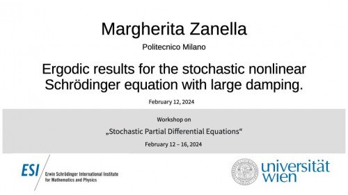 Preview of Margherita Zanella - Ergodic results for the stochastic nonlinear Schrödinger equation with large damping.