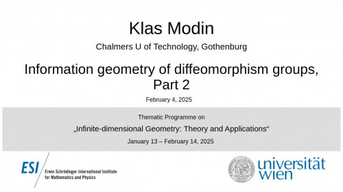 Preview of Klas Modin - Information geometry of diffeomorphism groups, Part 2