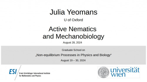 Preview of Julia Yeomans - Active Nematics and Mechanobiology