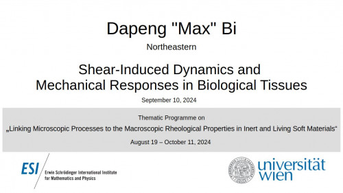 Preview of Dapeng "Max" Bi - Shear-Induced Dynamics and Mechanical Responses in Biological Tissues