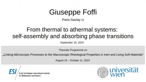 Preview of Giuseppe Foffi - From thermal to athermal systems: self-assembly and absorbing phase transitions