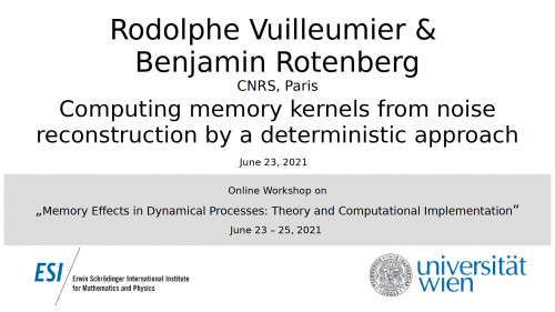 Preview of R. Vuilleumier & B. Rotenberg - Computing memory kernels from noise reconstruction by a deterministic approach
