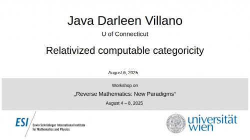 Preview of Java Darleen Villano - Relativized computable categoricity