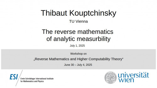 Preview of Thibaut Kouptchinsky - The reverse mathematics of analytic measurbility