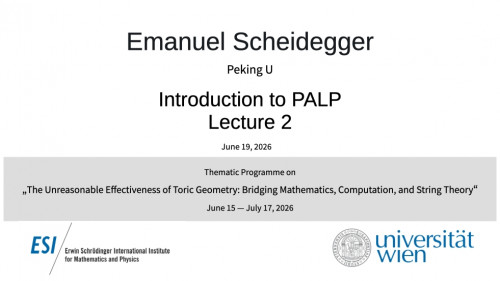 Preview of Emanuel Scheidegger - Introduction to PALP, Lecture 2
