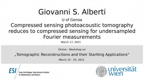 Preview of Compressed sensing photoacoustic tomography reduces to compressed sensing for undersampled Fourier measurements