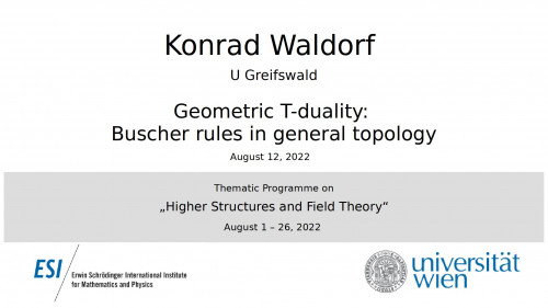 Preview of Konrad Waldorf - Geometric T-duality: Buscher rules in general topology