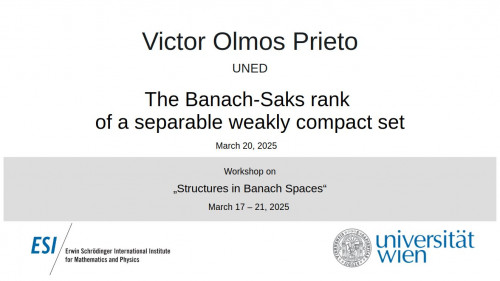 Preview of Victor Olmos Prieto - The Banach-Saks rank of a separable weakly compact set