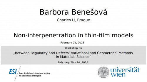 Preview of Barbora Benešová - Non-interpenetration in thin-film models