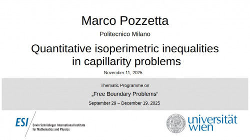 Preview of Marco Pozzetta - Quantitative isoperimetric inequalities in capillarity problems