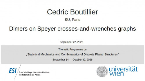 Preview of Cedric Boutillier - Dimers on Speyer crosses-and-wrenches graphs