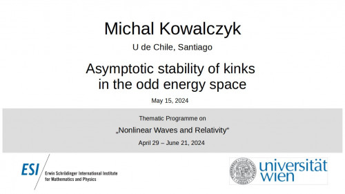 Preview of Michal Kowalczyk - Asymptotic stability of kinks in the odd energy space.