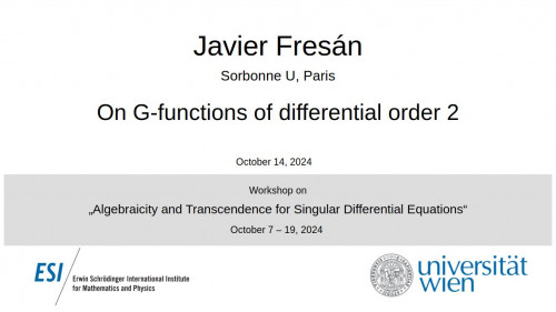 Preview of Javier Fresán - On G-functions of differential order 2